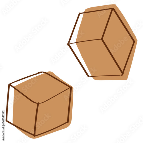 Sugar cubes vector illustration in monotone design