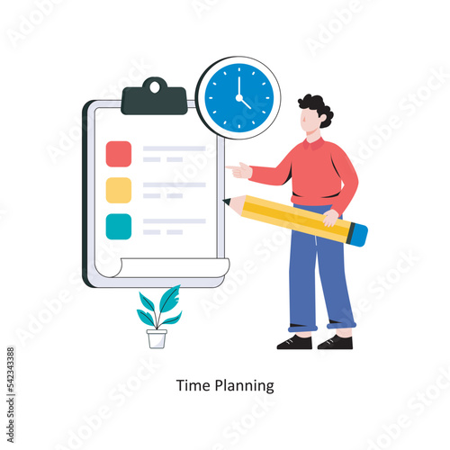 Time Planning flat style design vector illustration. stock illustration