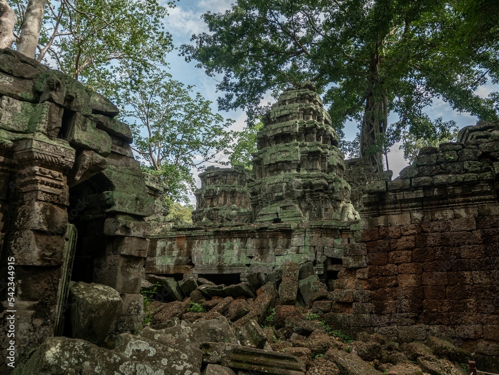 Ruins of historical Angkor Wat in the woods, Cambodia