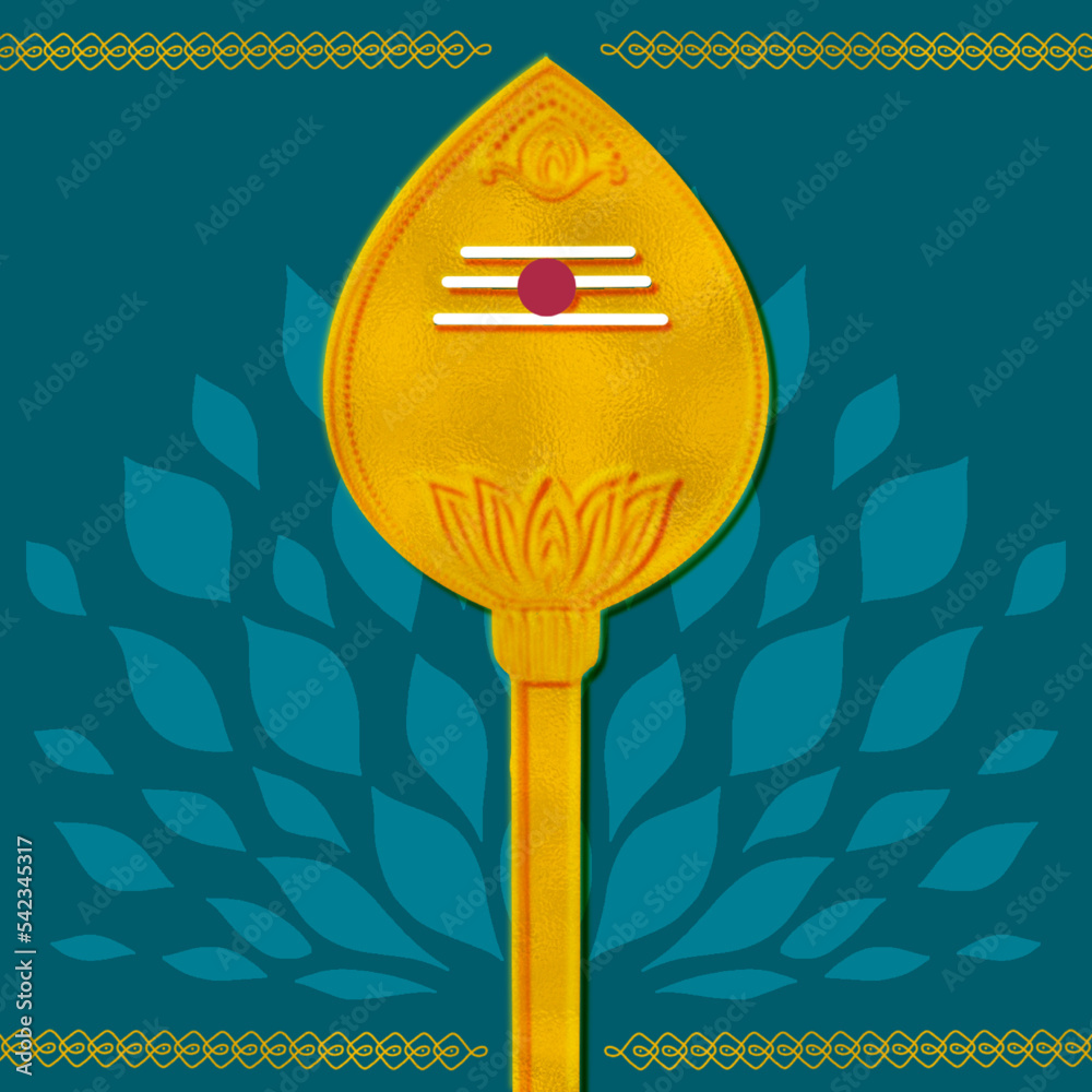 Murugan Vel with abstract peacock background
