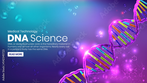 Abstract Vector DNA Molecule structure - vector illustration background design