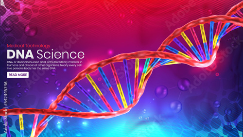Abstract Vector DNA Molecule Structure - Vector illustration background design