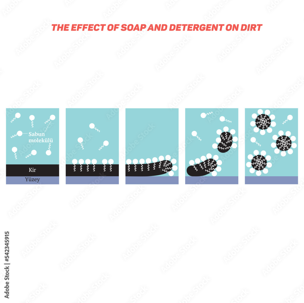Surfactant removing dirt from skin surface, surfactants, soap, solution