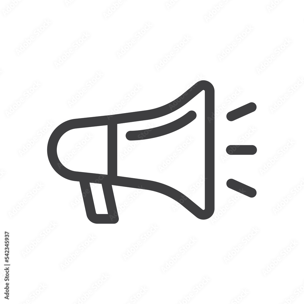 Megaphone, Announcement Concept Line Vector Icon Megaphone, Announcement Concept Line Vector Icon