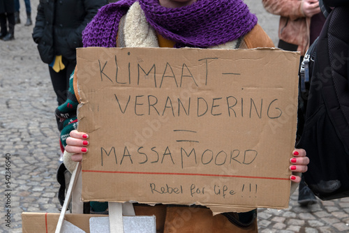 Billboard From The Rebellion Extinction Group At The Demonstration On The Dam At 6-1-2020 Amsterdam The Netherlands 2020 photo