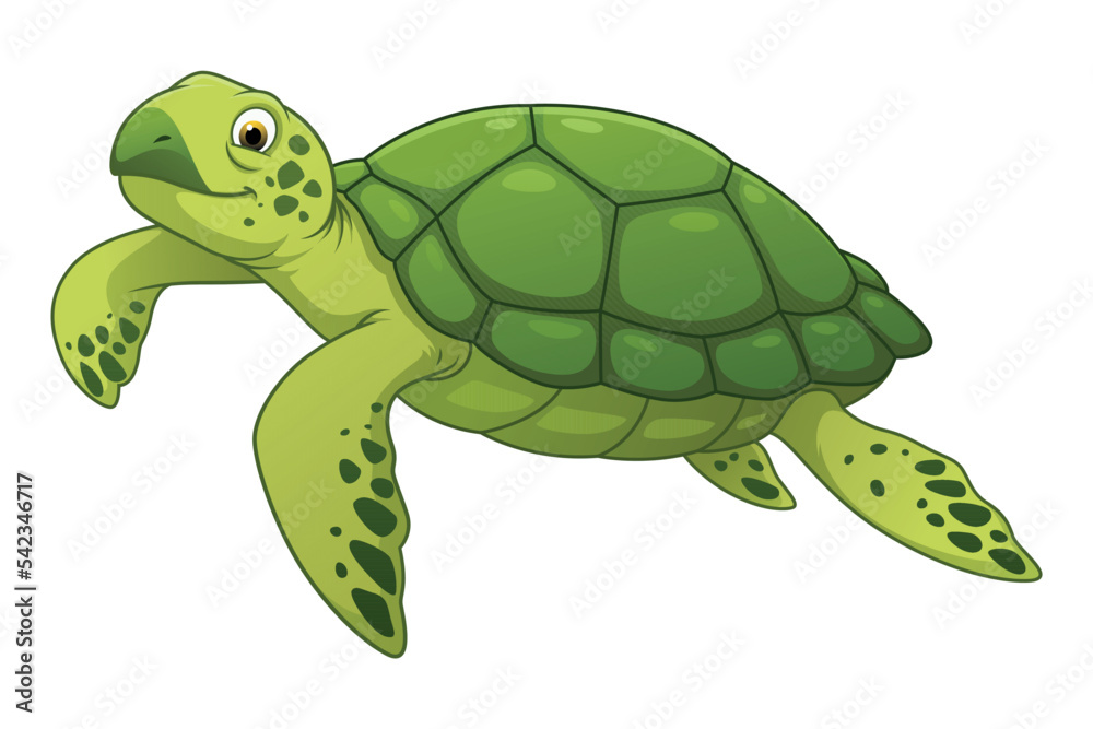 Obraz premium Sea Turtle Cartoon Animal Illustration