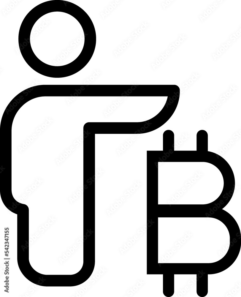 digital money. Bitcoin line icon digital money. Bitcoin line icon