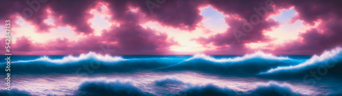 Artistic concept illustration of a waves on the beach, background illustration.