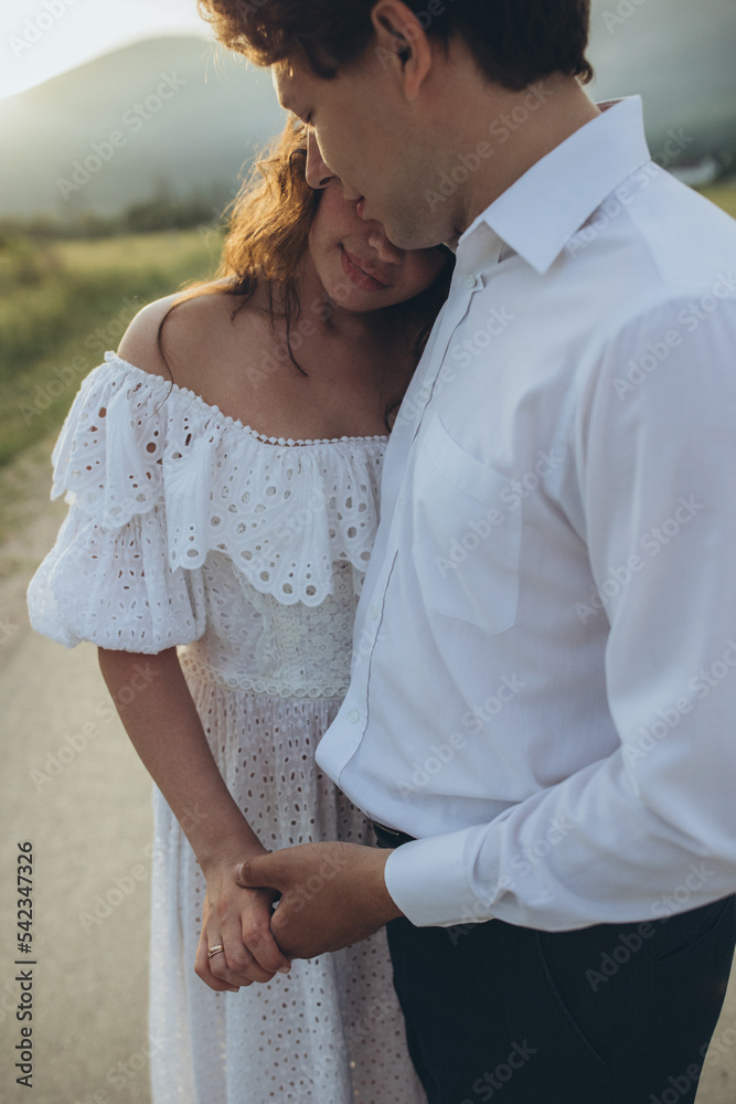 Obraz premium Happy couple. Wedding photo. Couple in love. Bride and groom. High quality photo
