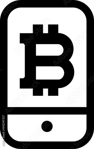 digital money. Bitcoin line icon