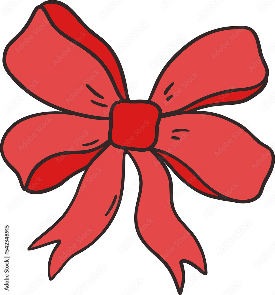 Birthday party bow clipart illustration retro groovy hand drawn style element Birthday party bow clipart illustration retro groovy hand drawn style element