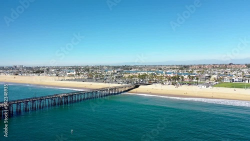 Wallpaper Mural Slider Shot Aerial view of the Pier and Harborside Community on Balboa Peninsula Beach Torontodigital.ca