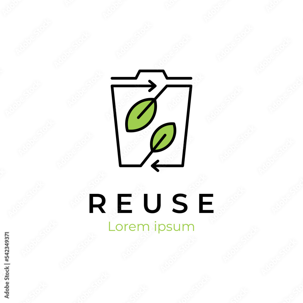 recycle trash logo design for reuse, environment. Recycle bin leaf ...