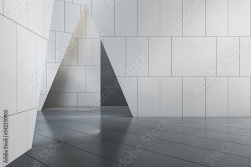 Foto Modern concrete tile wall in simple interior
