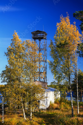 Abandonded station of Norsjo Ropeway in Menstrask in northern Sweden photo