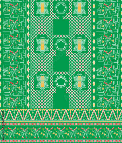 seamless pattern abstract batik aceh indonesia green color photo
