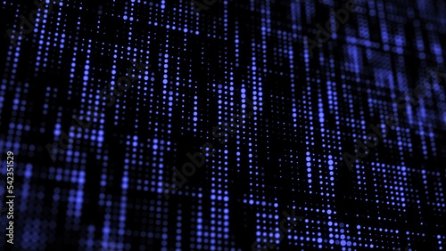 Abstract blue halftone background with points. Digital futuristic backdrop. Big data visualization. 3D rendering.