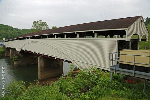 Side view at Philippi covered bridge - West Virginia