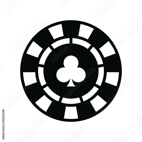 poker chip icon vector design template in white background