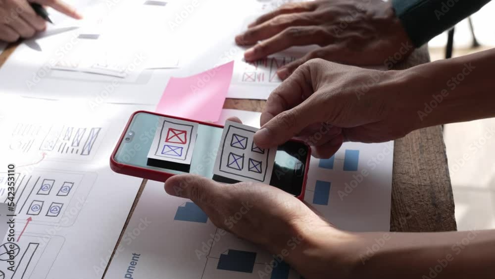ux Graphic designer creative sketch planning application process development prototype wireframe for web mobile phone . User experience concept. ux Graphic designer creative sketch planning application process development prototype wireframe for web mobile phone . User experience concept.