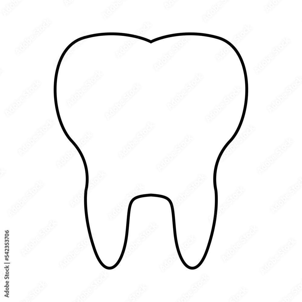 Teeth vector illustration design with lines suitable for coloring Teeth vector illustration design with lines suitable for coloring