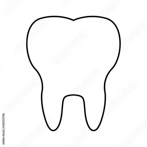 Teeth vector illustration design with lines suitable for coloring