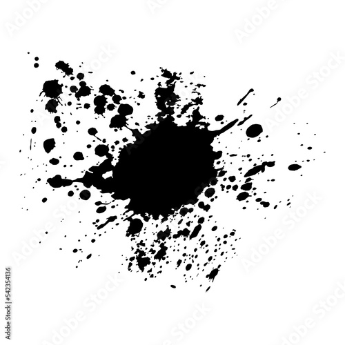 Vector illustration of paint splatter with brush