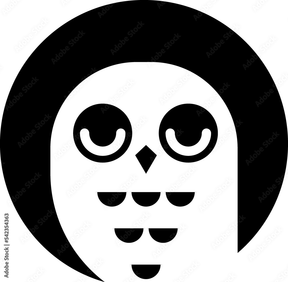 Fototapeta premium Owl black icon