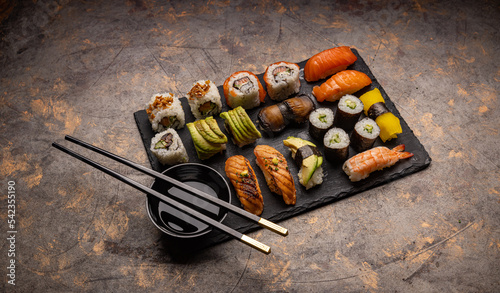 Variety of Japanese sushi