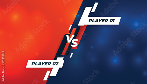 Versus vs comparison screen banner with glowing sparkles