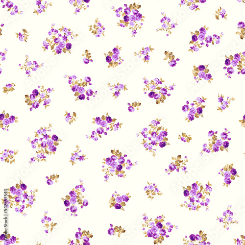 Seamless pattern with a beautiful bouquet of roses,