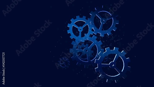 Plexus Technology Background With Gear Wheels © Silver Place