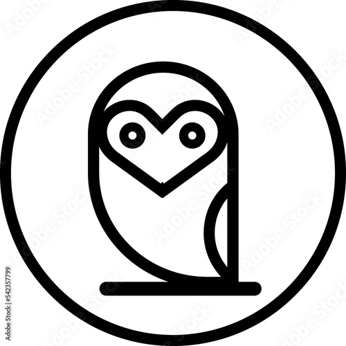 Owl wise bird cartoon linear symbol