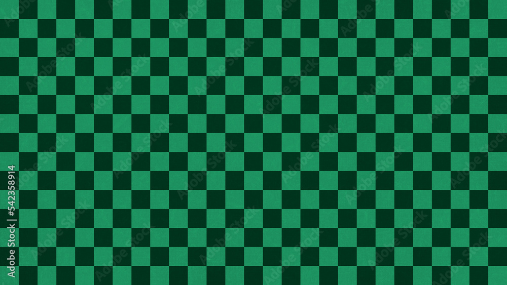 Fototapeta premium 市松模様の入った和紙風の背景素材・テクスチャ 8K UHDサイズ 緑・暗い緑