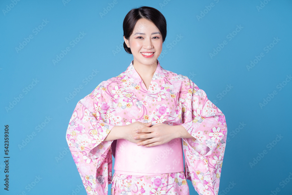 Image of young Japanese woman wearing kimono