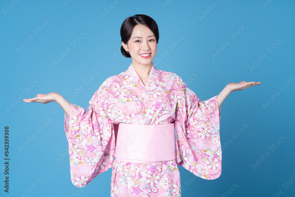 Image of young Japanese woman wearing kimono Image of young Japanese woman wearing kimono