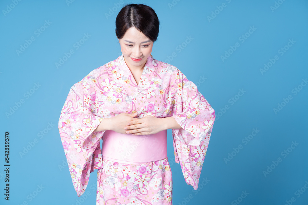 Image of young Japanese woman wearing kimono Image of young Japanese woman wearing kimono