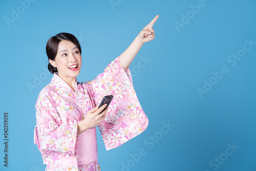 Image of young Japanese woman wearing kimono