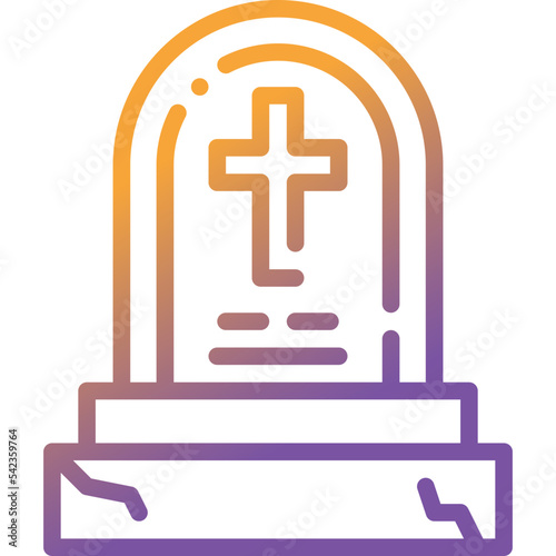 tombstone gradient line icon