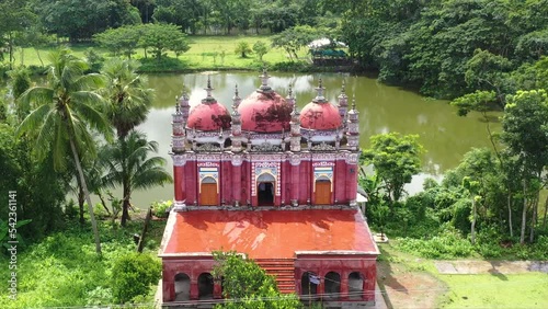 Miah Bari Mosque. The Karapur Miah Bari Mosque is a three domed ancient mosque and archaeological site located in the Barisal District. photo