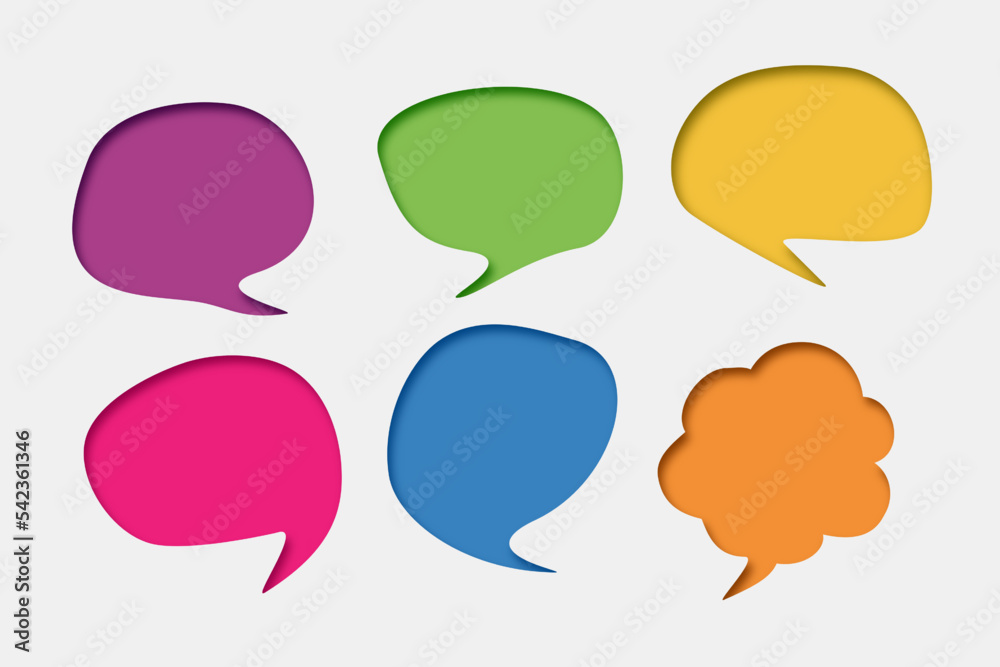 group of blank multi color speech bubble icon group of blank multi color speech bubble icon