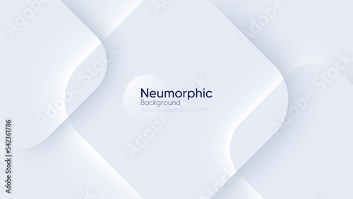 Neumorphic circular background with rhombus concentric elements. Minimal abstract clean paper 3d design template. Concentric circular Neumorphic frame banner. Realistic paper surface. Vector