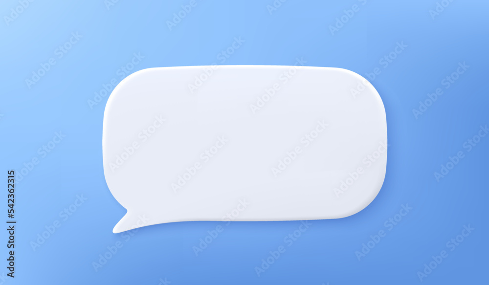 3d speech bubble isolated on blue background. Social network chat box icon. Blank text message balloon. Notification 3d chat speech bubble. Talk dialog board icon. Conversation balloon. Vector 3d speech bubble isolated on blue background. Social network chat box icon. Blank text message balloon. Notification 3d chat speech bubble. Talk dialog board icon. Conversation balloon. Vector