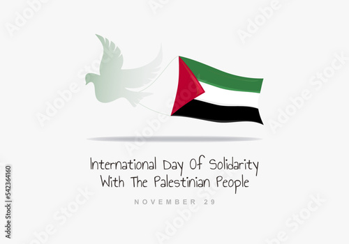International day of solidarity with palestinian people on white background.