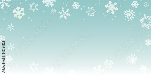 雪の結晶 背景イラスト _ ベクター 素材 クリスマス 新年 長方形 1:2 シンプル コピースペース	