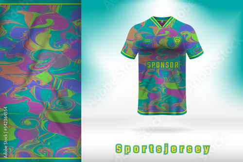 Nice and modern color combination sports uniform template design
