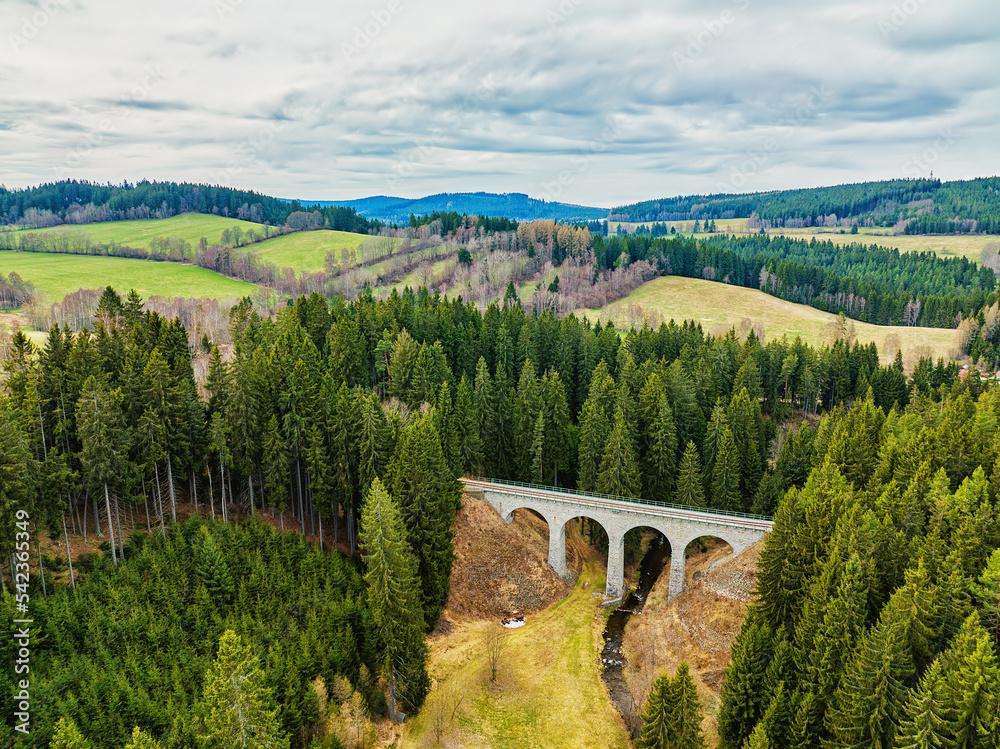 Monastery Viaduct to the southwest of Vimperk, near the settlement of Klášterec in the Czech Republic (Czechia) - Bohemian Forest
