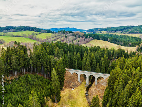 Monastery Viaduct to the southwest of Vimperk  near the settlement of Kl    terec in the Czech Republic  Czechia  - Bohemian Forest