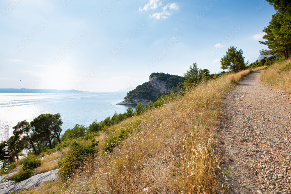 Makarska, Croatia landscape of running path. 
