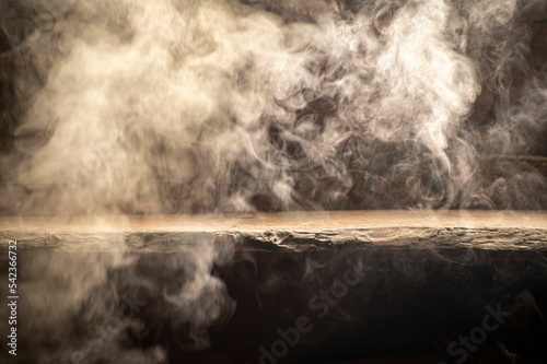 Картината върху платно Fire smoke in the basement, close-up view